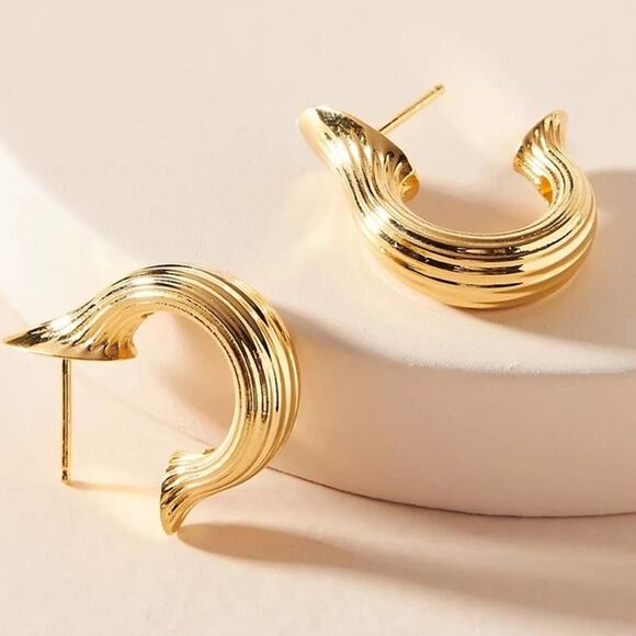 New Anthropologie x MM Druck Teja Hoop Earrings - Picture 1 of 13